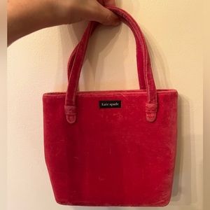 Hot pink velvet Kate Spade bag